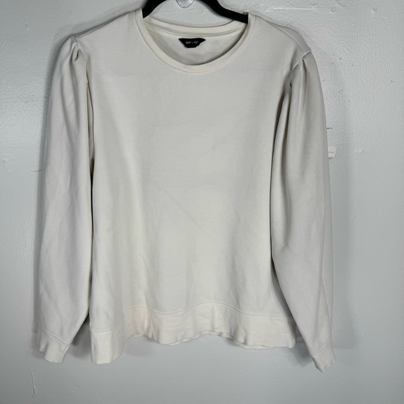 saint + sofia Tops - SAINT+Sofia cream organic cotton long puff sleeve sweatshirt large white women